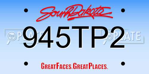 945TP2 South Dakota License Plate