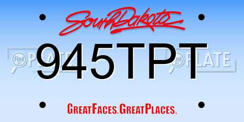 945TPT South Dakota License Plate