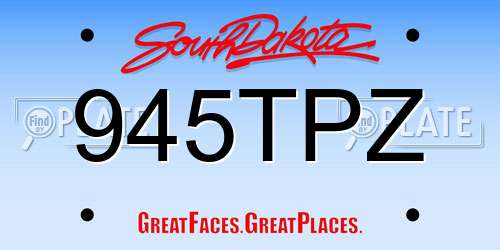 945TPZ South Dakota License Plate