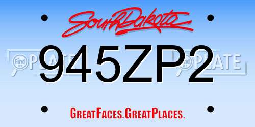 945ZP2 South Dakota License Plate