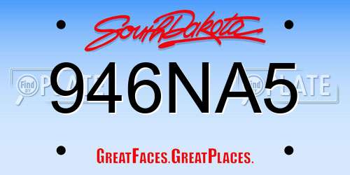 946NA5 South Dakota License Plate
