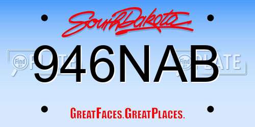 946NAB South Dakota License Plate