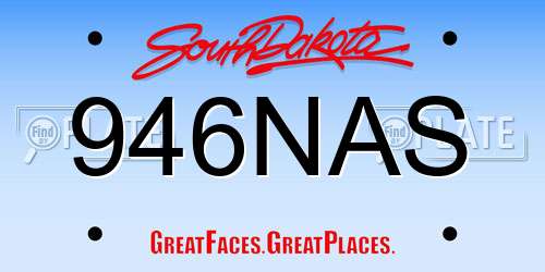 946NAS South Dakota License Plate