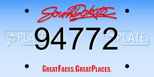 94772 South Dakota License Plate