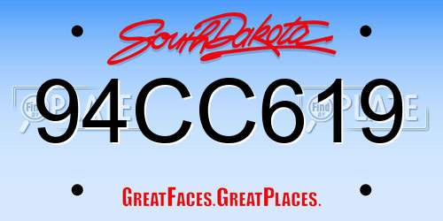 94CC619 South Dakota License Plate