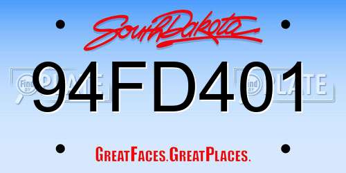 94FD401 South Dakota License Plate