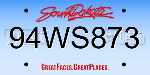 94WS873 South Dakota License Plate