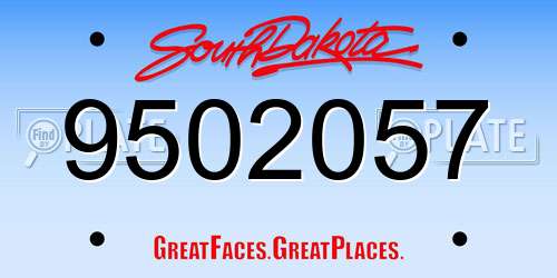 9502057 South Dakota License Plate