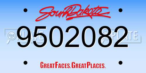 9502082 South Dakota License Plate
