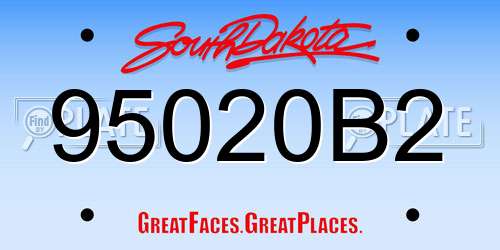 95020B2 South Dakota License Plate