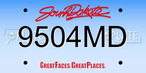 9504MD South Dakota License Plate