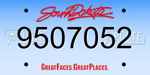 9507052 South Dakota License Plate