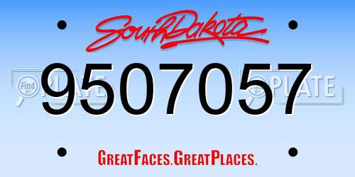 9507057 South Dakota License Plate