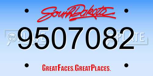 9507082 South Dakota License Plate