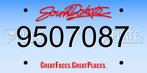 9507087 South Dakota License Plate