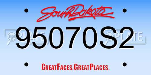95070S2 South Dakota License Plate