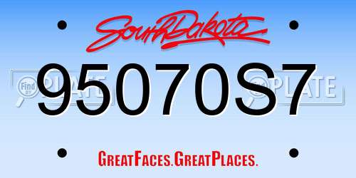 95070S7 South Dakota License Plate