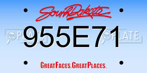 955E71 South Dakota License Plate