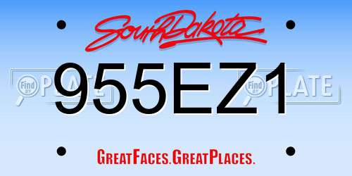 955EZ1 South Dakota License Plate