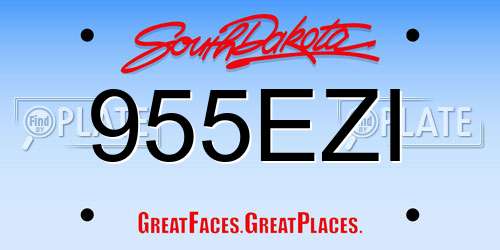955EZI South Dakota License Plate