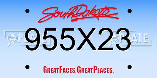 955X23 South Dakota License Plate