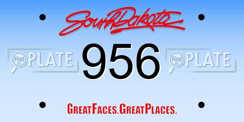 956 South Dakota License Plate