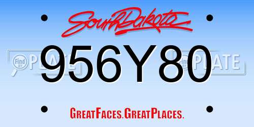 956Y80 South Dakota License Plate