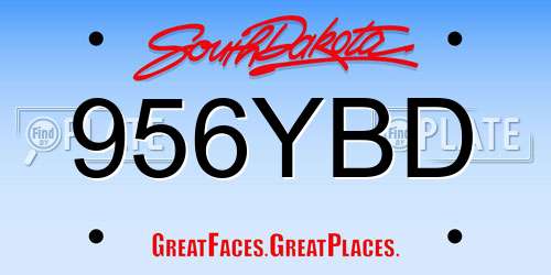 956YBD South Dakota License Plate