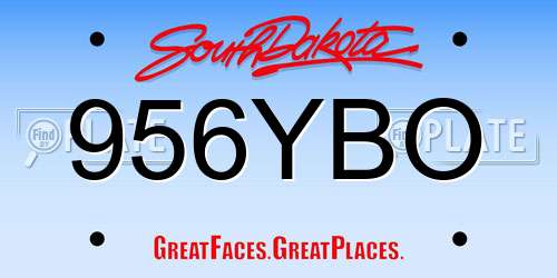 956YBO South Dakota License Plate