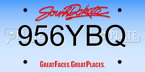 956YBQ South Dakota License Plate
