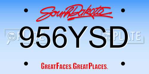 956YSD South Dakota License Plate