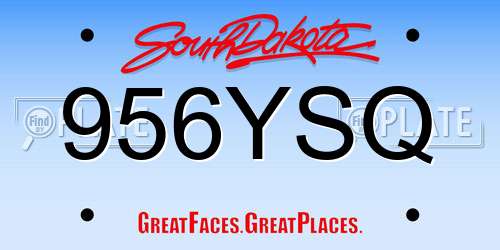 956YSQ South Dakota License Plate