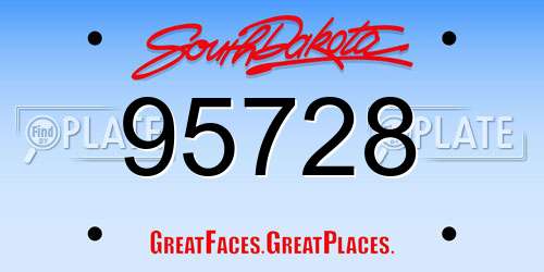 95728 South Dakota License Plate