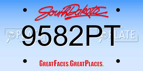 9582PT South Dakota License Plate