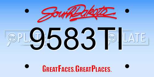 9583TI South Dakota License Plate