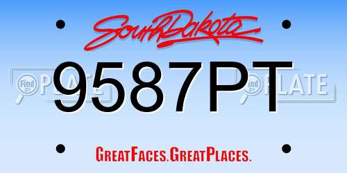 9587PT South Dakota License Plate