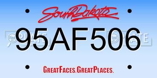 95AF506 South Dakota License Plate