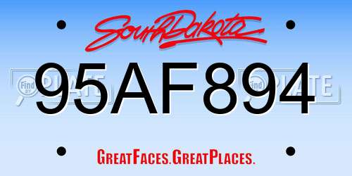 95AF894 South Dakota License Plate