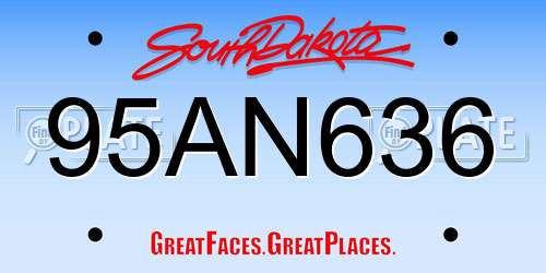 95AN636 South Dakota License Plate