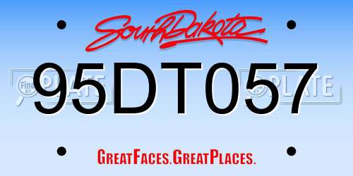 95DT057 South Dakota License Plate