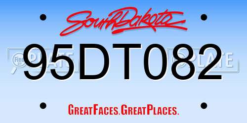 95DT082 South Dakota License Plate