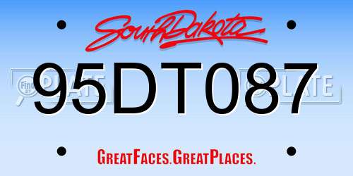 95DT087 South Dakota License Plate