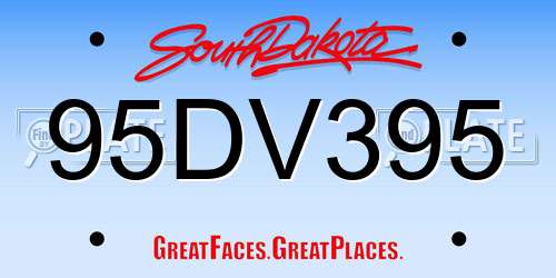 95DV395 South Dakota License Plate
