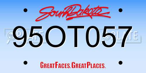 95OT057 South Dakota License Plate