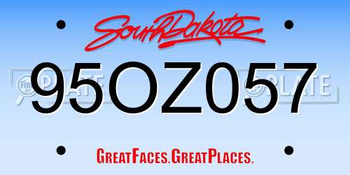 95OZ057 South Dakota License Plate