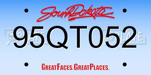95QT052 South Dakota License Plate