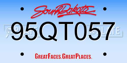 95QT057 South Dakota License Plate