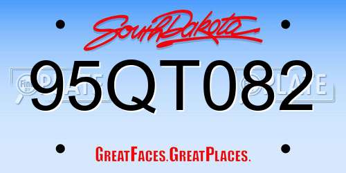 95QT082 South Dakota License Plate