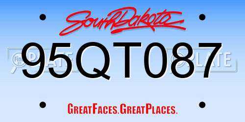 95QT087 South Dakota License Plate