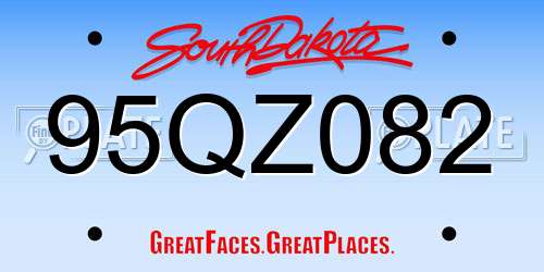 95QZ082 South Dakota License Plate